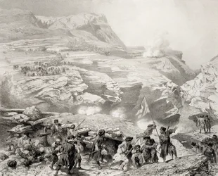 Soulak Pass at Akhati, Dagestan, Plate 61 from a Book on the Caucasus